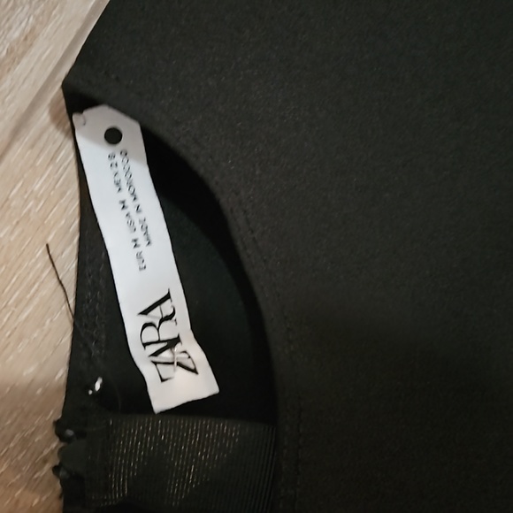 ZARA Long Sleeve Cut Out Maxi Dress with side slit, in Black, size M no stretch. - Picture 7 of 9